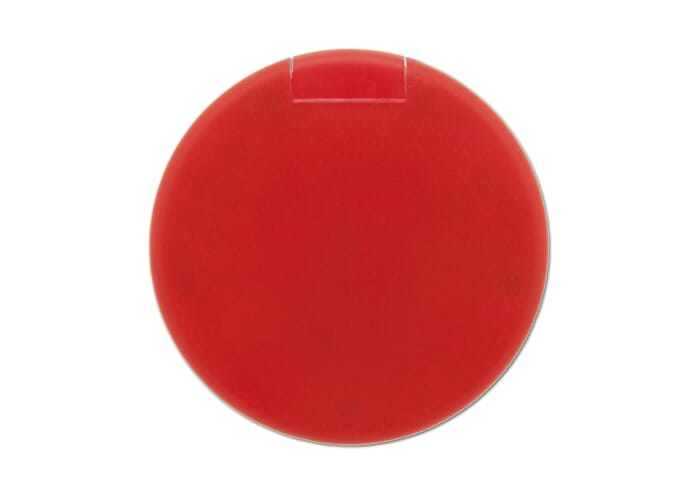 Distributeur de bonbons publicitaire - rond Ecru / Rouge